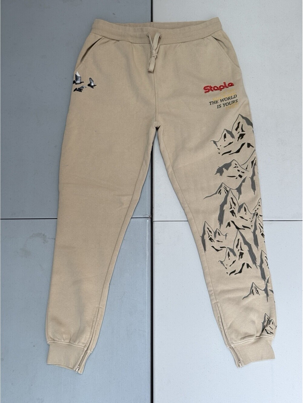 New W Tags Staple Cream / Beige Pigeon Joggers Size Small